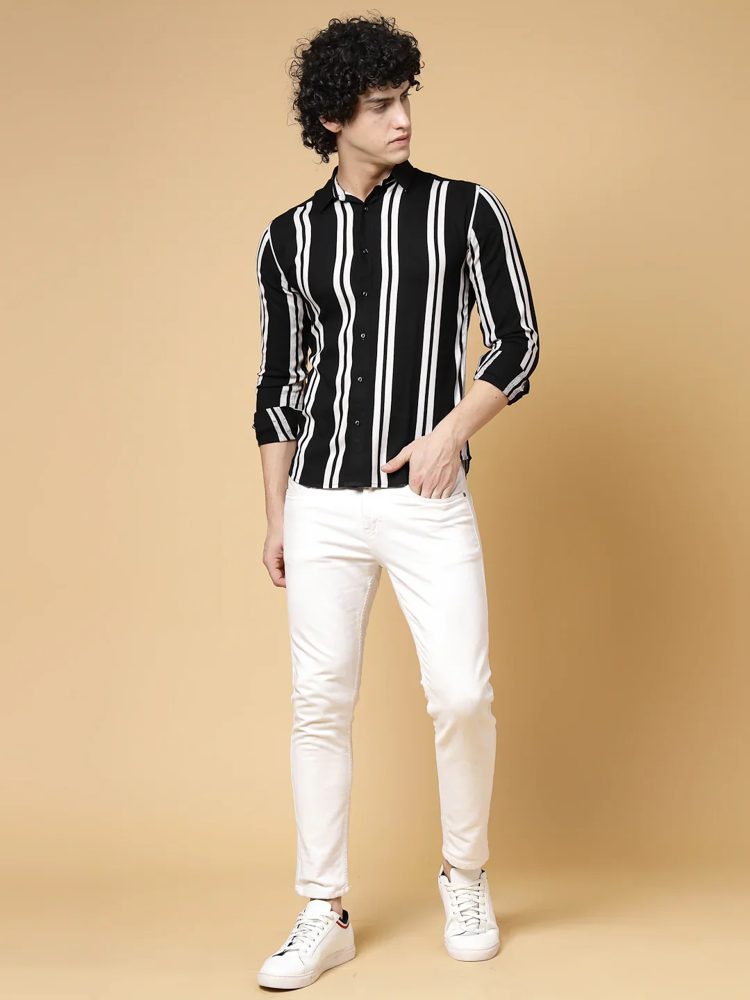 Men Onyx Striped Shirt - Image 7