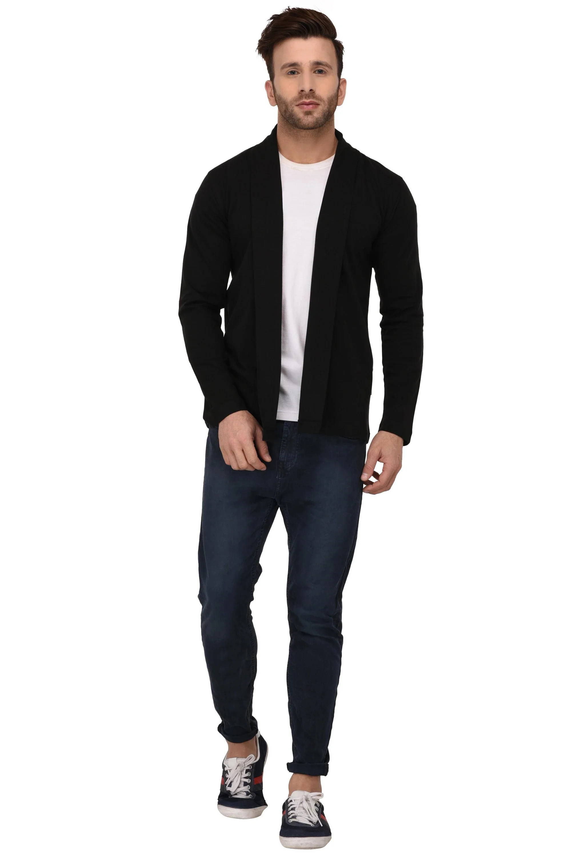 Men Open Cardigan Full Sleeve Shrug - Image 2