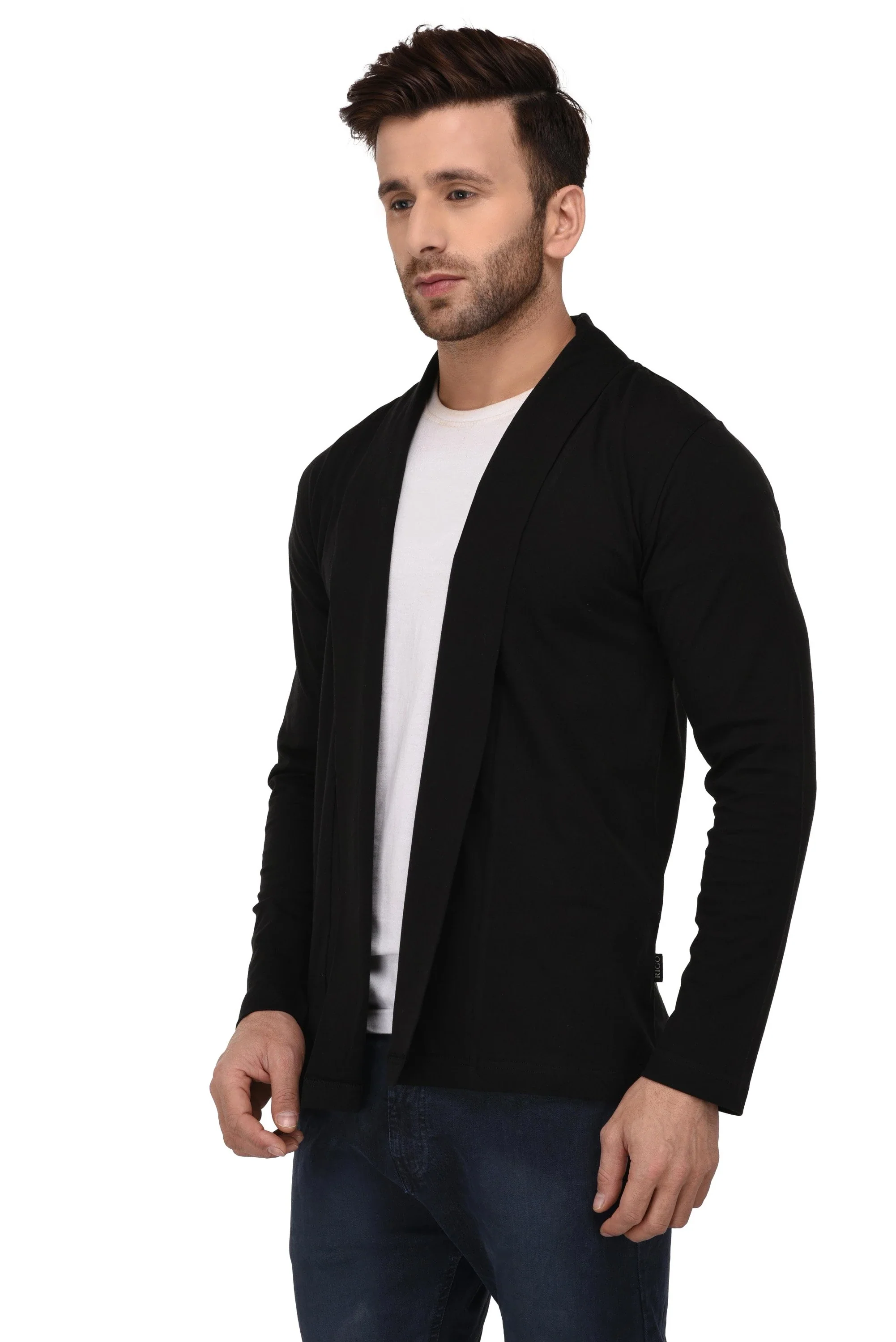 Men Open Cardigan Full Sleeve Shrug - Image 3