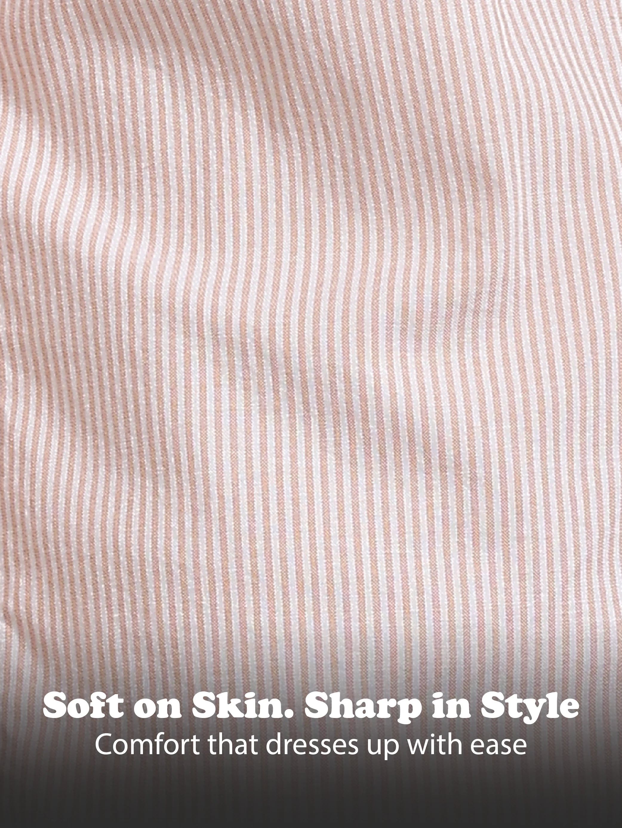 Men Orange Cotton Oxford Slim Fit Striped Shirt - Image 14