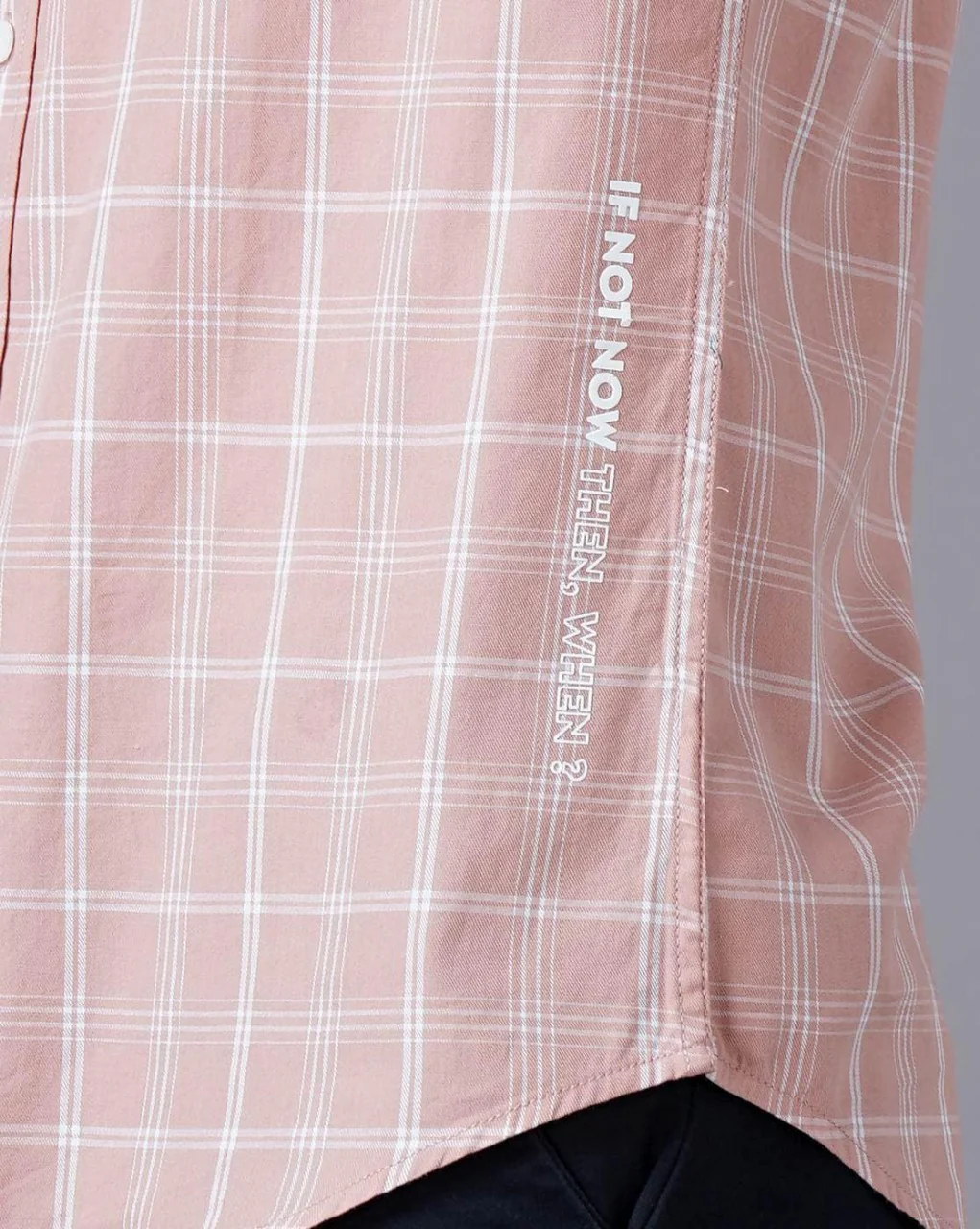 Men Orange Cotton Slim Shirt - Image 2