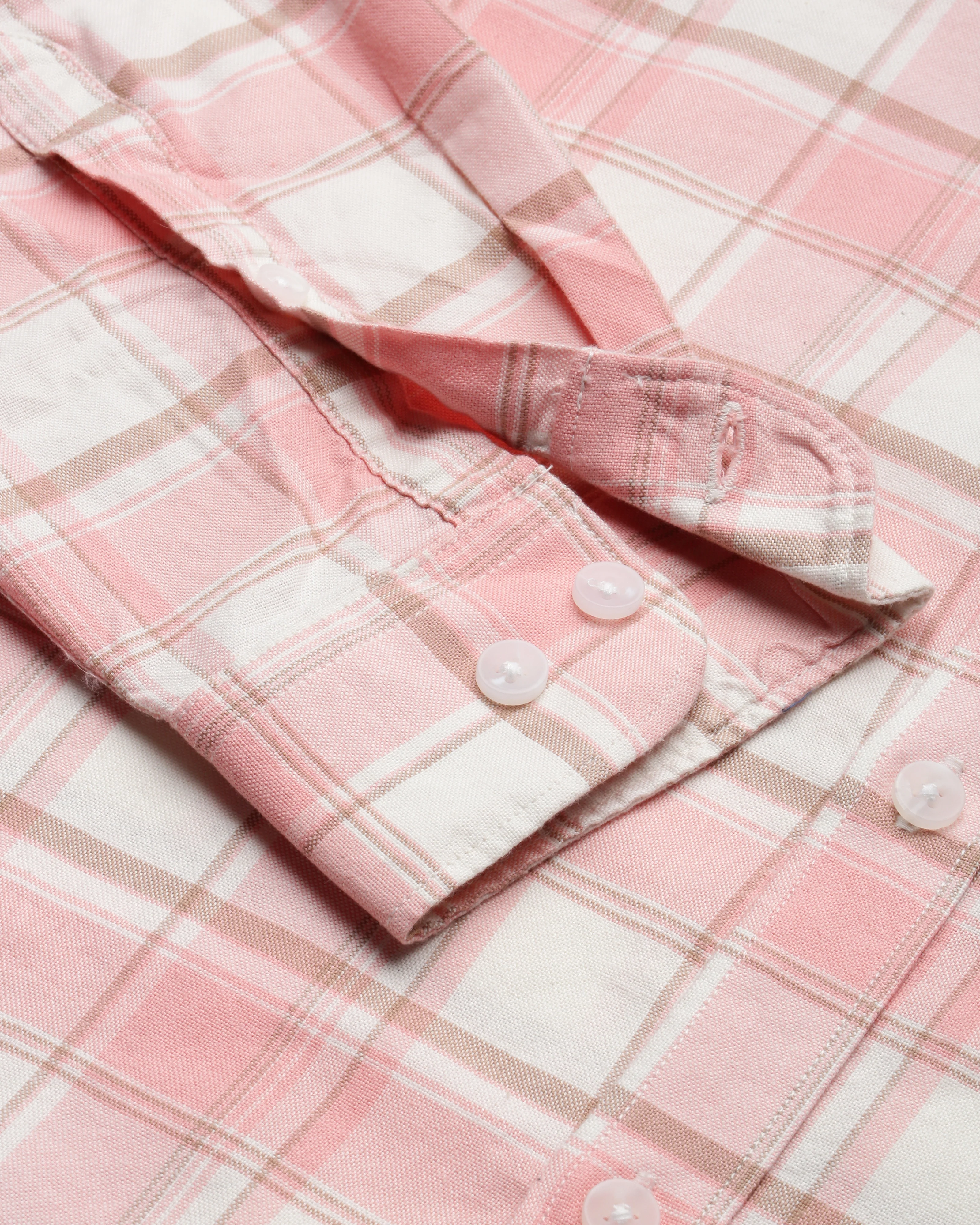 Men Orange Cotton Slim Shirt - Image 4