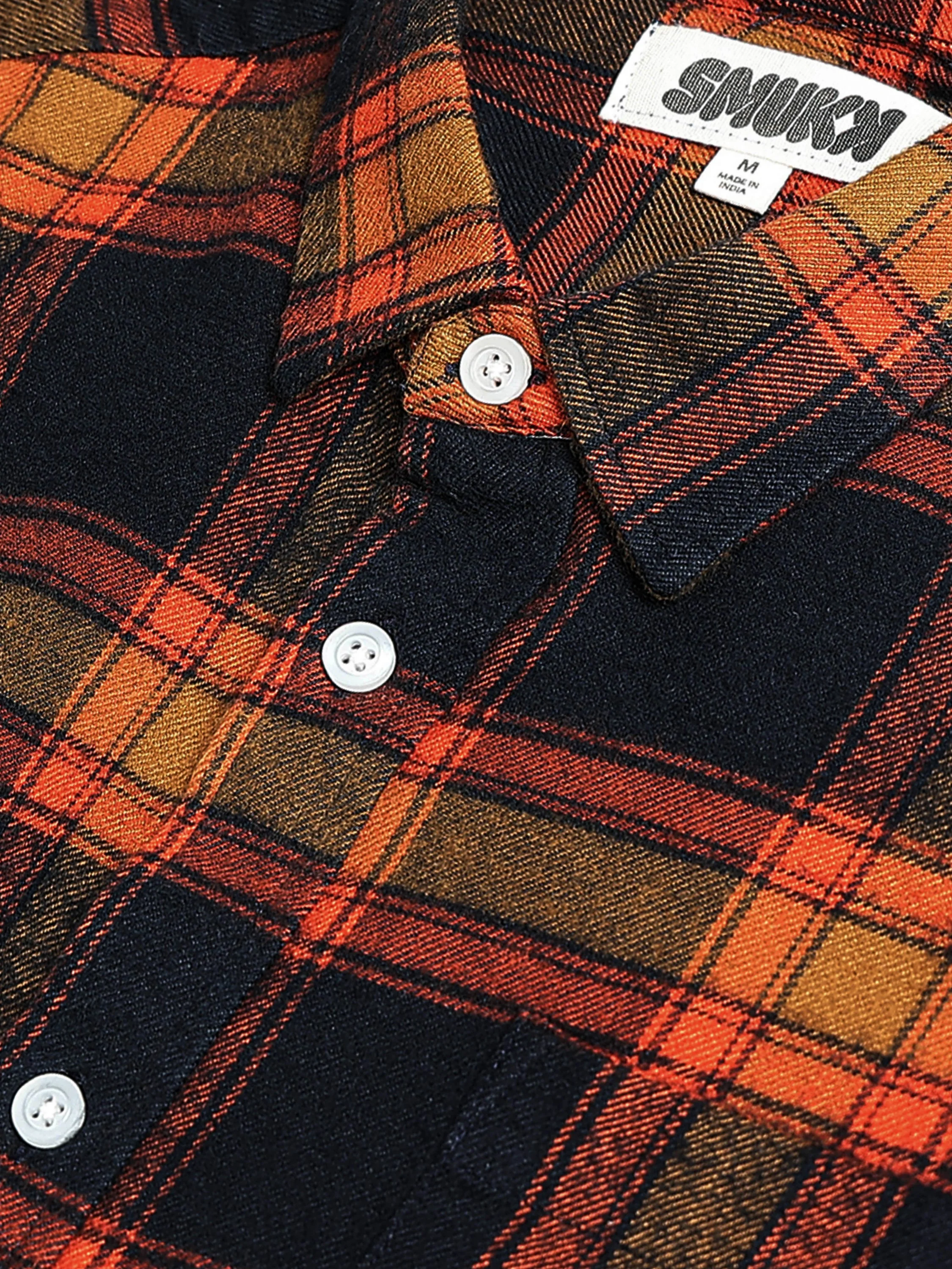 Men Orange Multi Check Shirt - Image 5