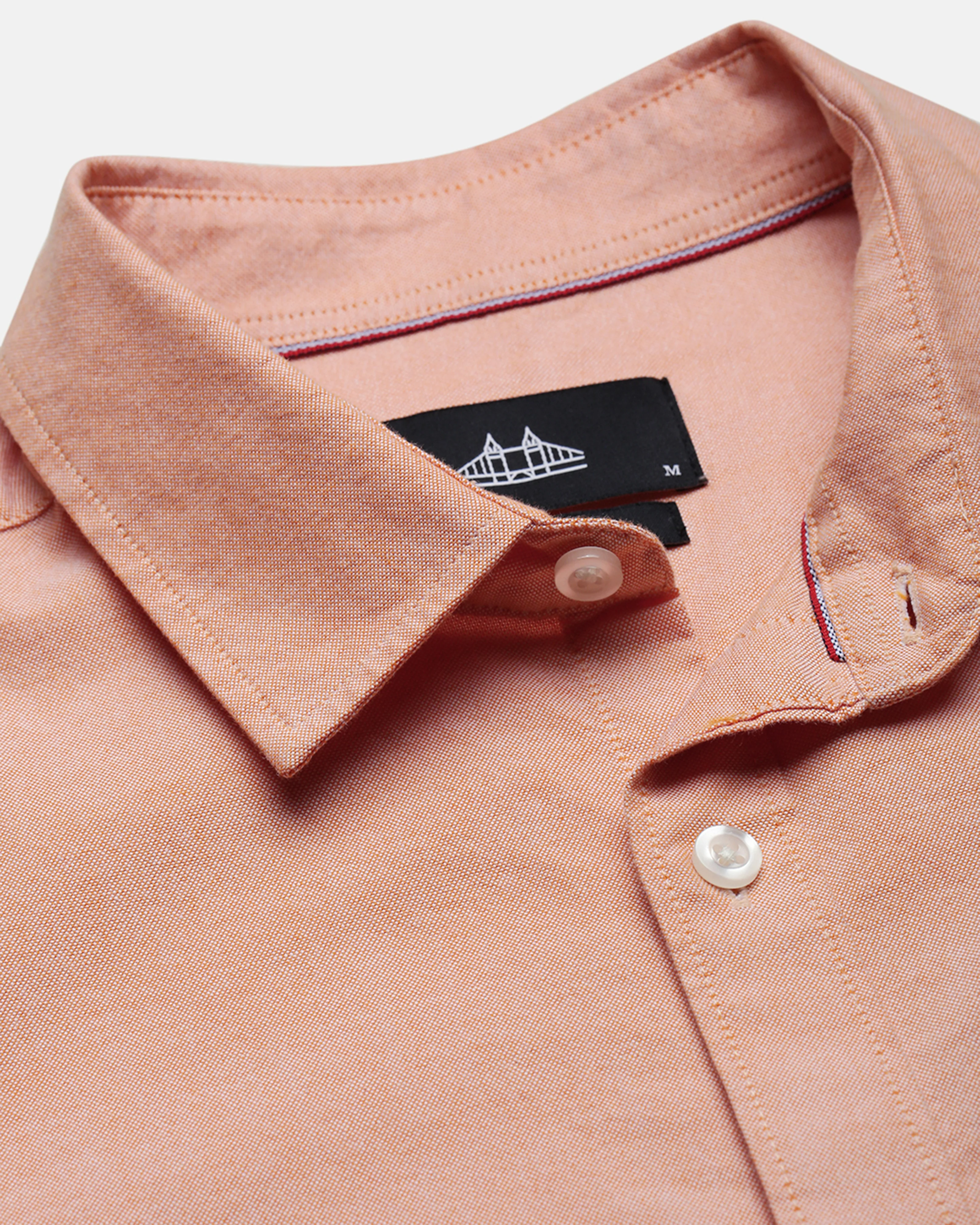 Men Orange Oxford Shirt - Image 8