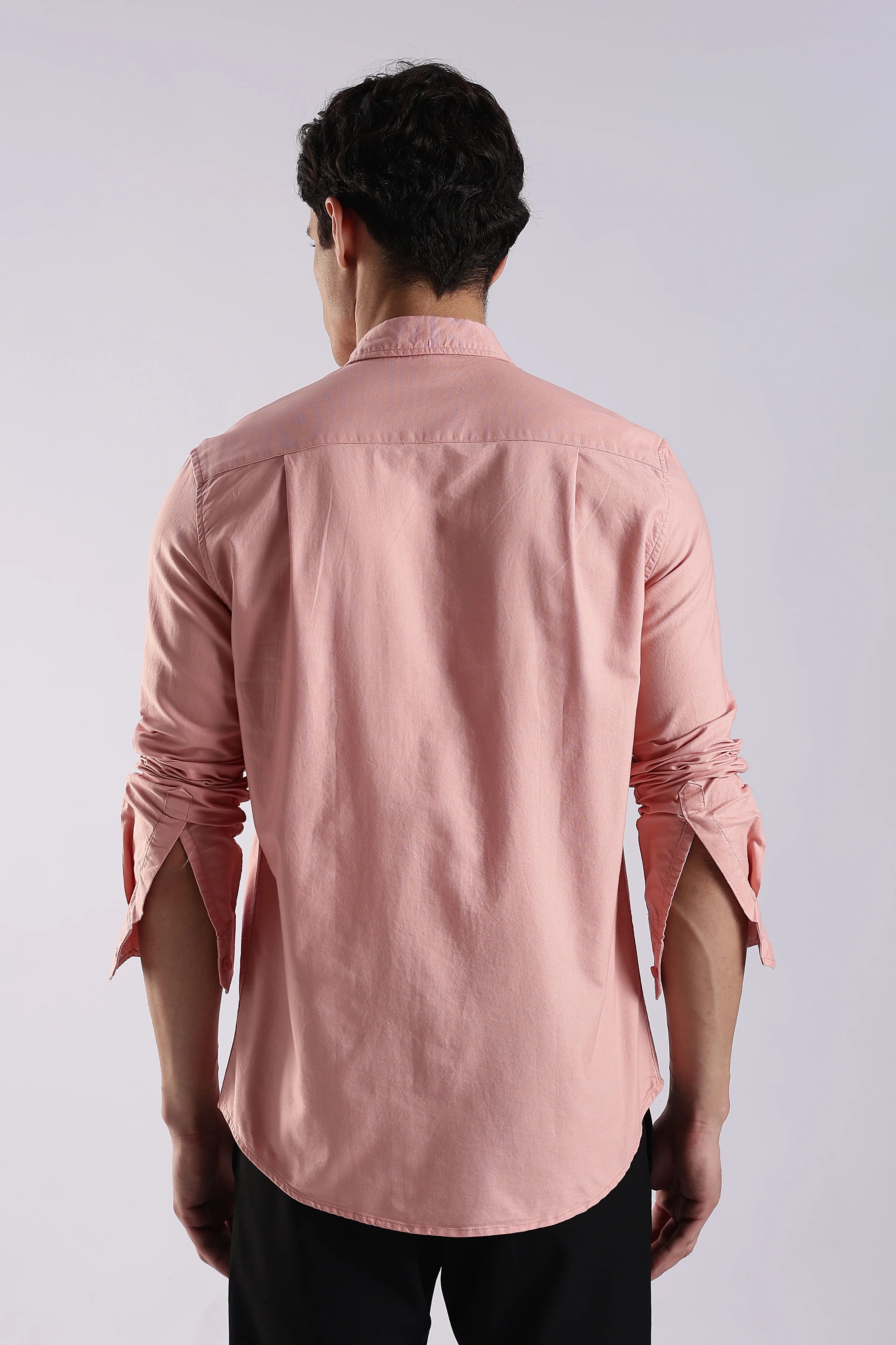 Men Orange Oxford Solid Shirt - Image 2