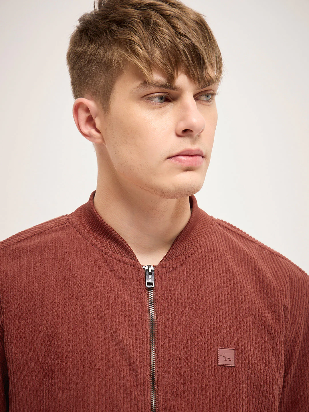Men Orange Regular Fit Casual Jacket - Image 4