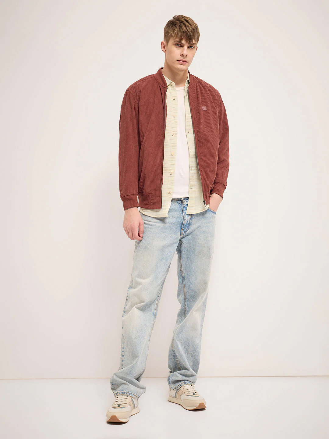 Men Orange Regular Fit Casual Jacket - Image 5