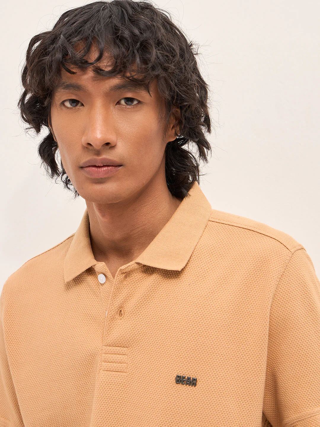 Men Orange Slim Fit Polo - Image 5