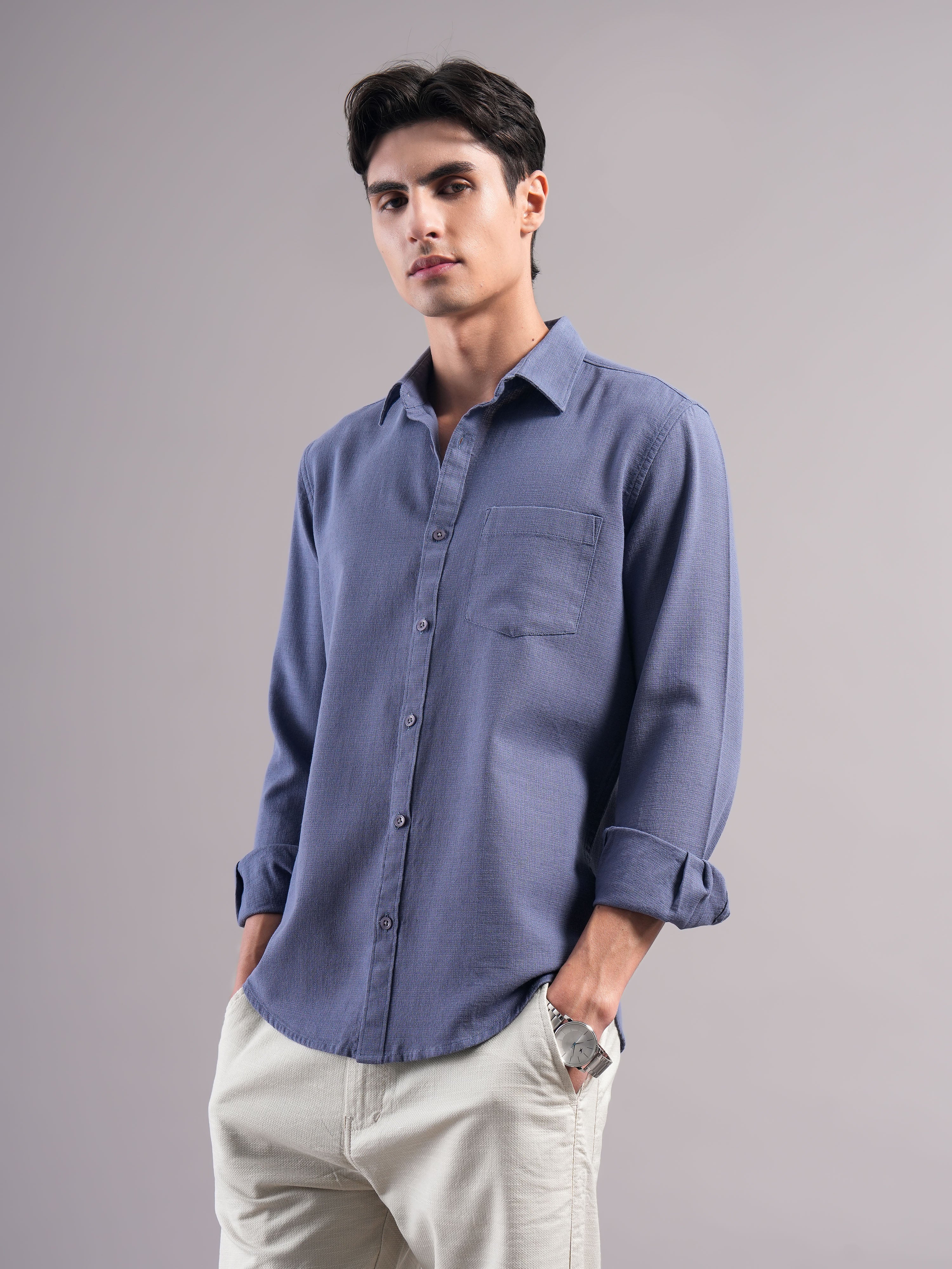 Men Organic Cotton Solid Shirts - Image 3