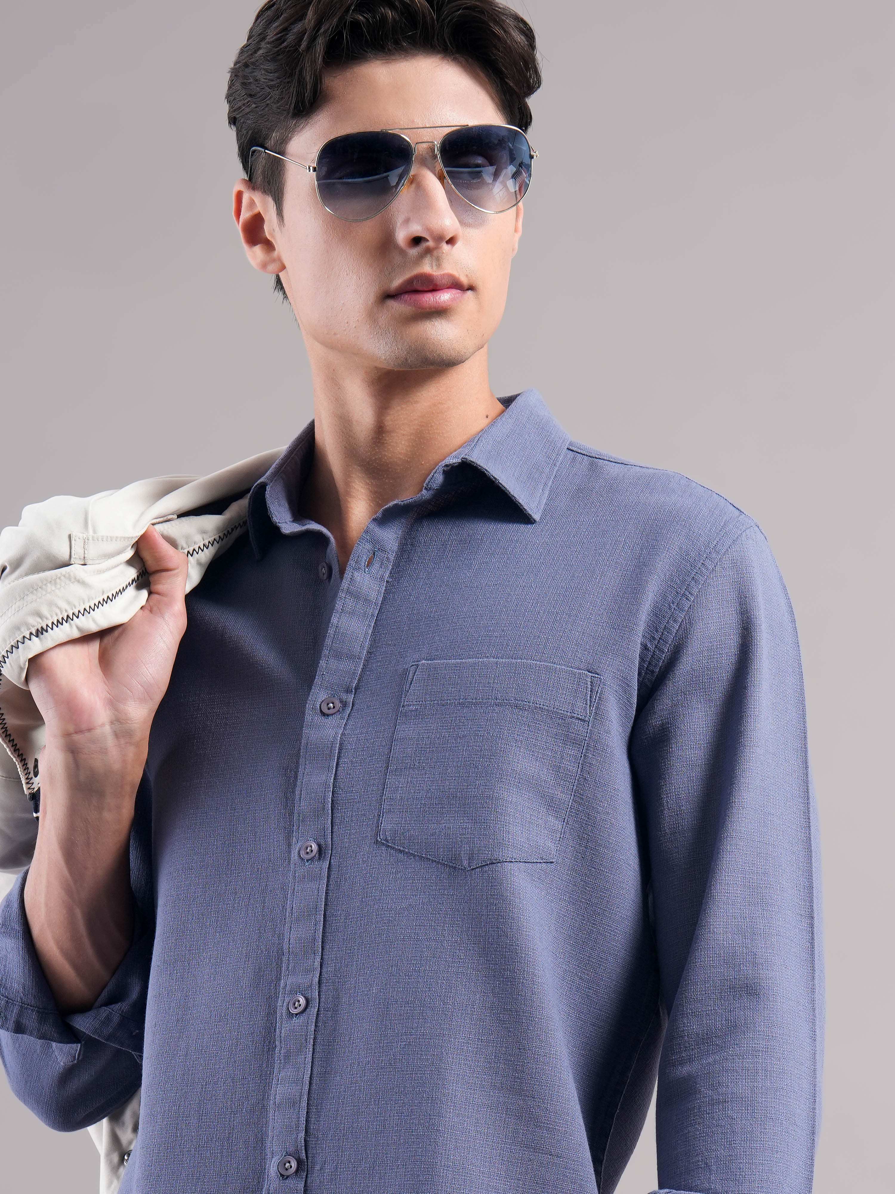 Men Organic Cotton Solid Shirts - Image 7