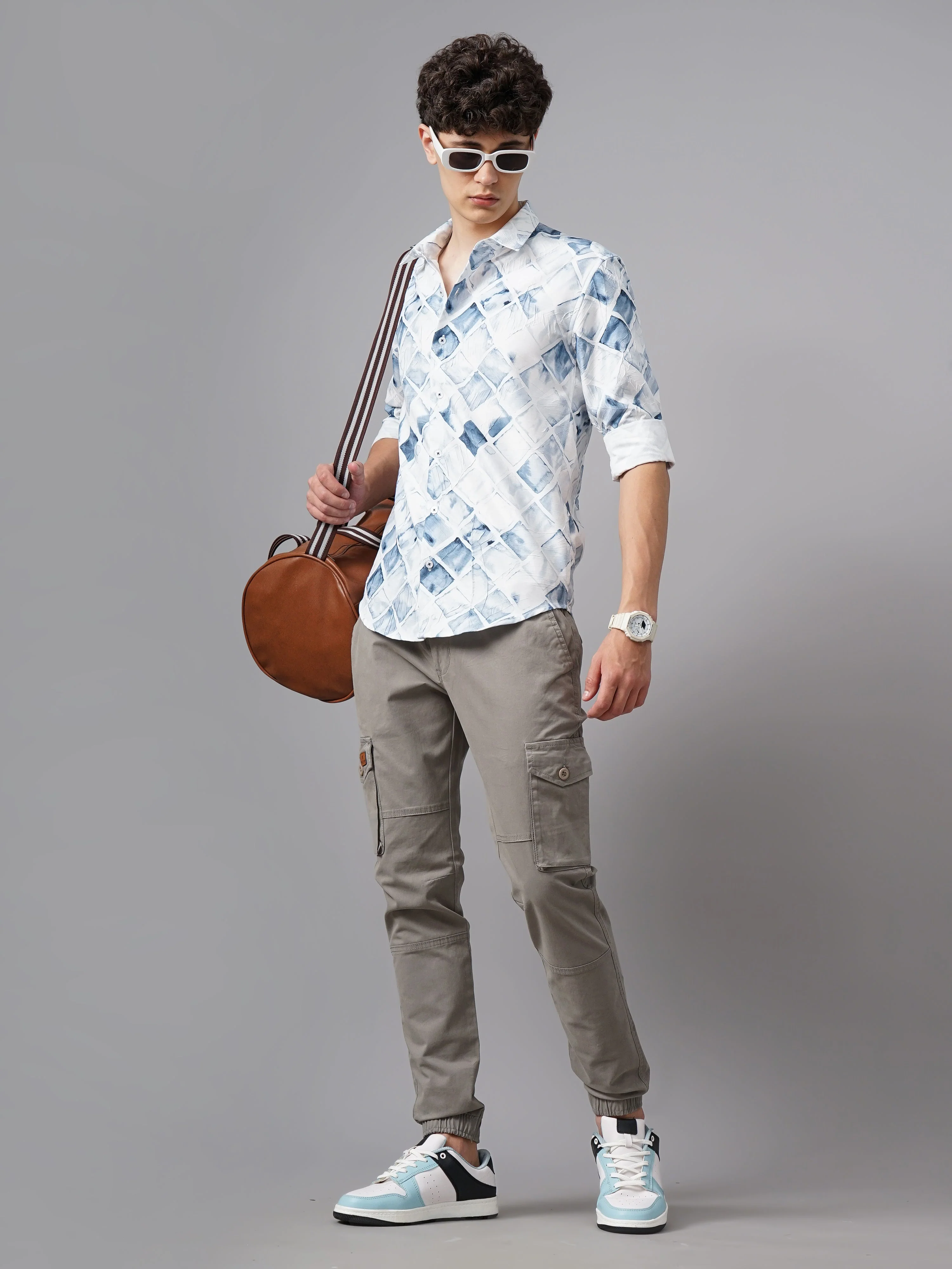 Men Osaka White Print Shirt - Image 6