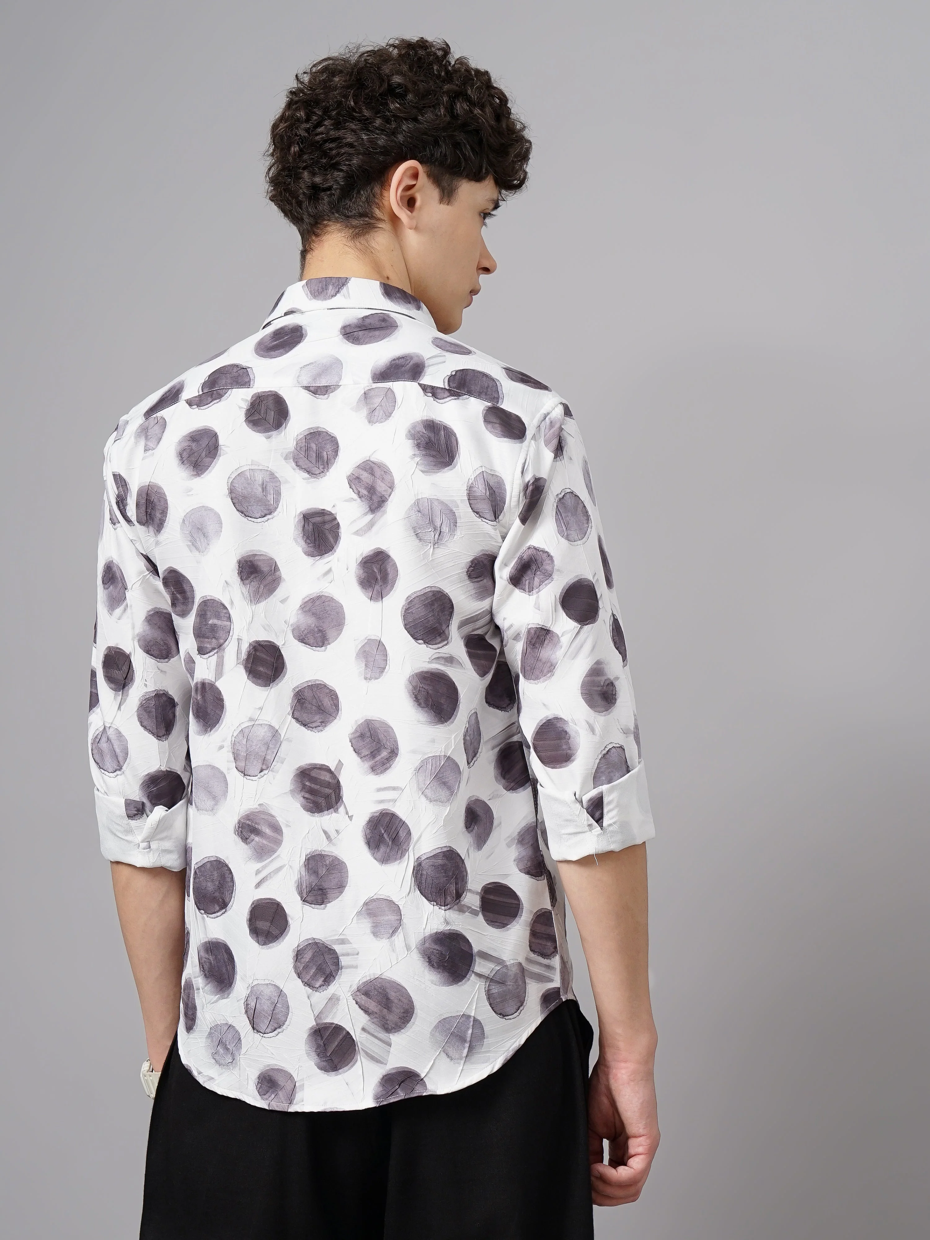 Men Otaru White Print Shirt - Image 3