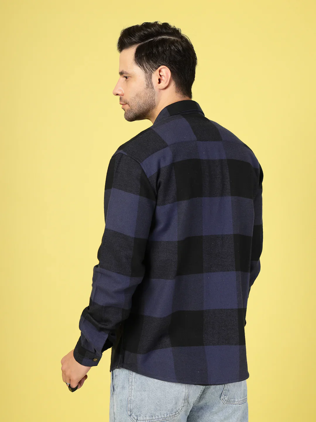 Men Oversized Checked Flannel Shacket - Image 2