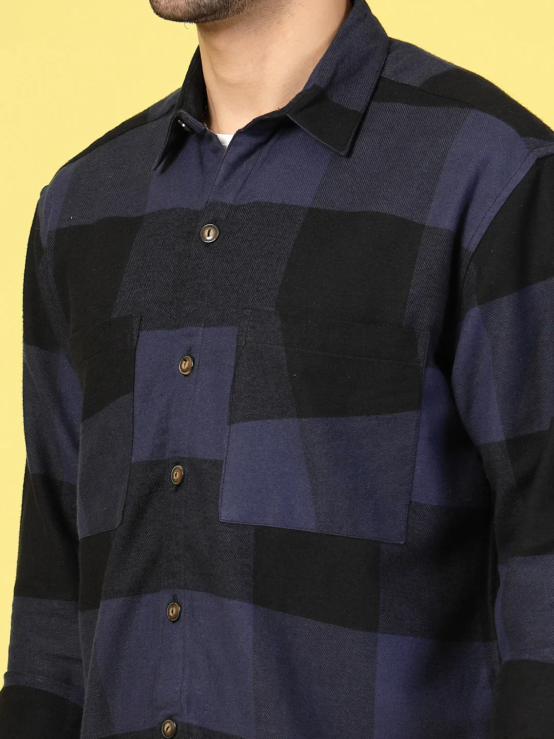 Men Oversized Checked Flannel Shacket - Image 4