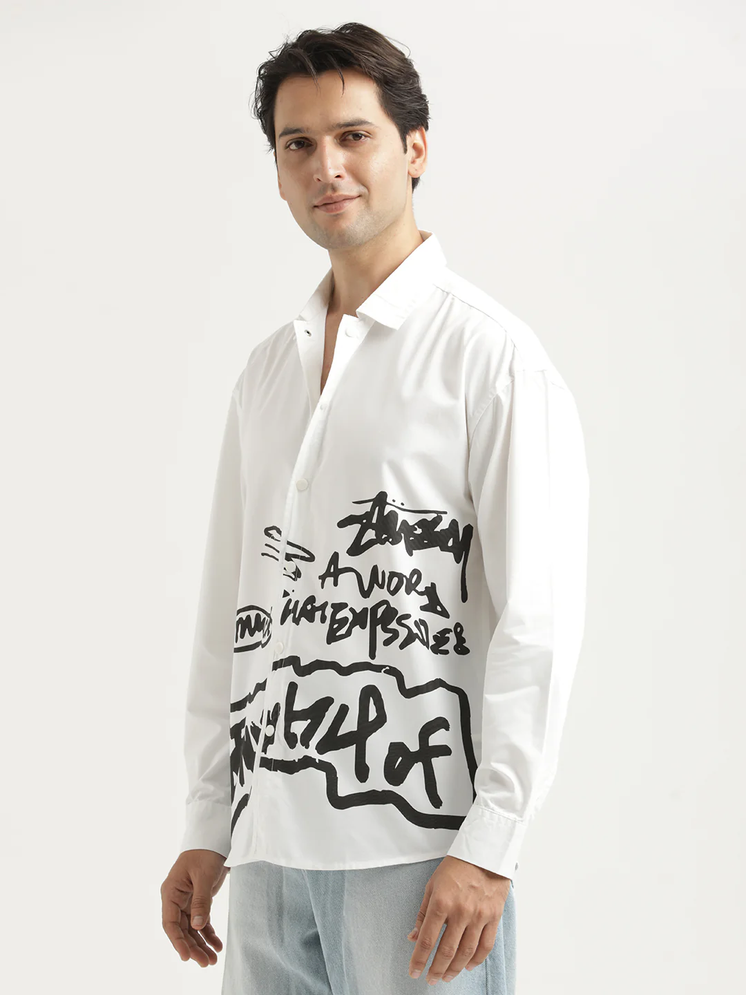 Men Oversized Cotton Shirt - Image 3