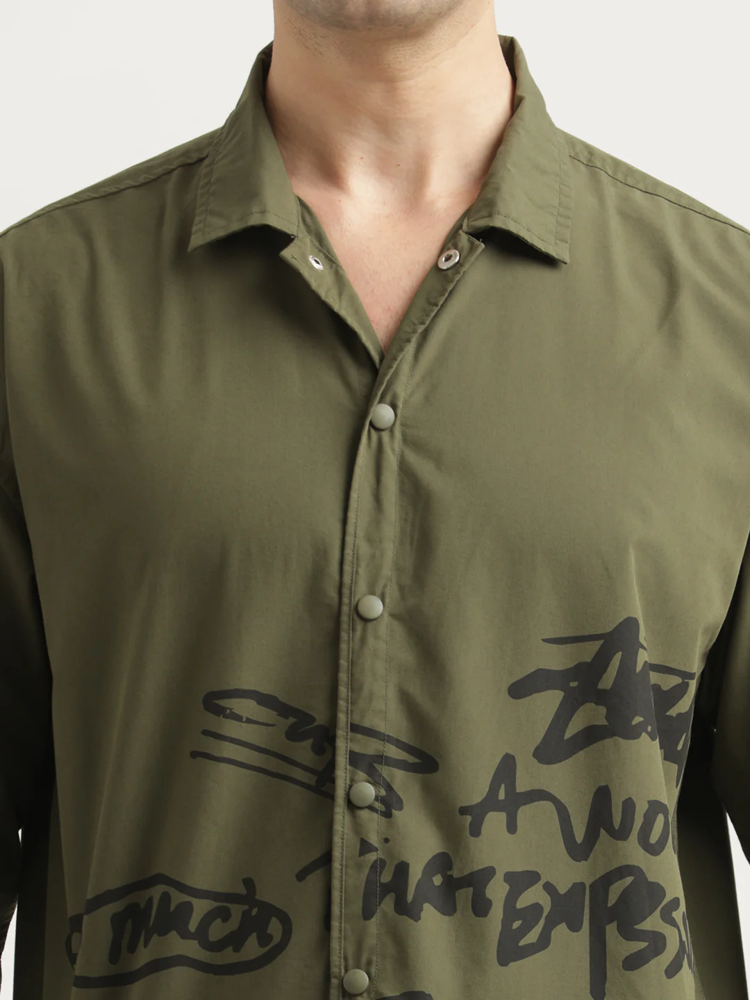 Men Oversized Cotton Shirt - Image 3