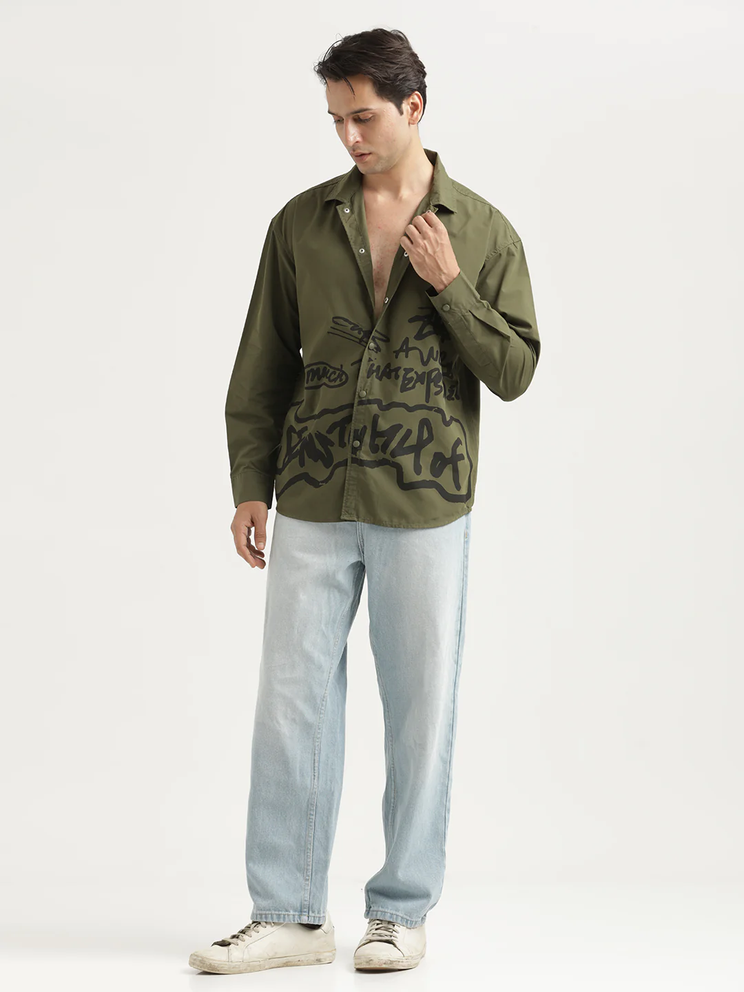 Men Oversized Cotton Shirt - Image 4
