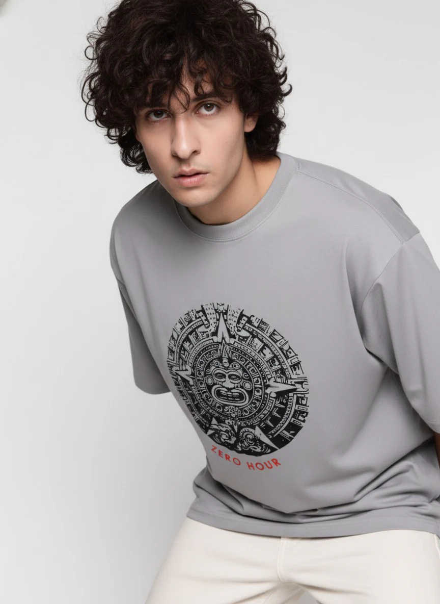 Men Oversized Cotton Tribal T-Shirt - Image 7