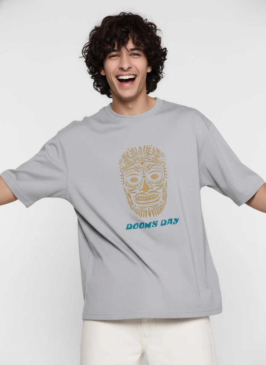 Men Oversized Cotton Tribal T-Shirt - Image 2