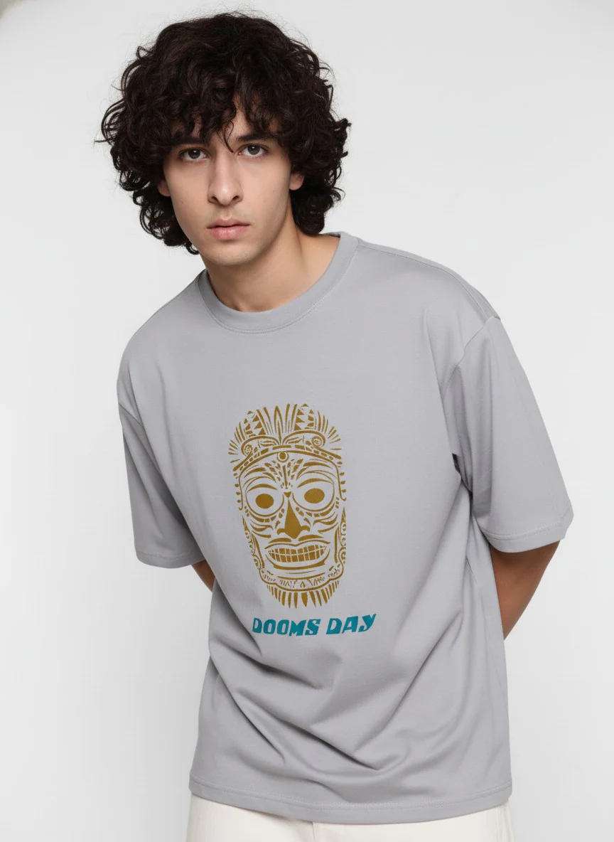 Men Oversized Cotton Tribal T-Shirt - Image 4