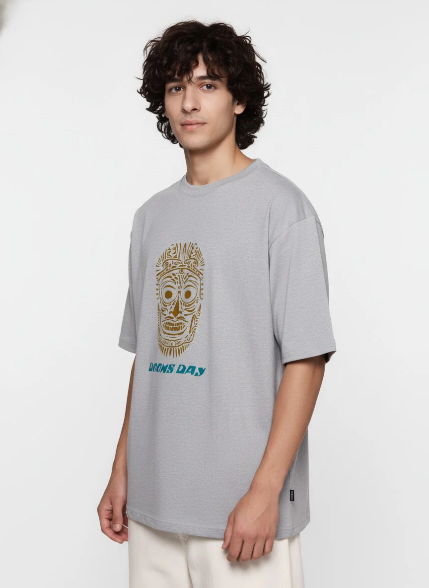 Men Oversized Cotton Tribal T-Shirt - Image 6