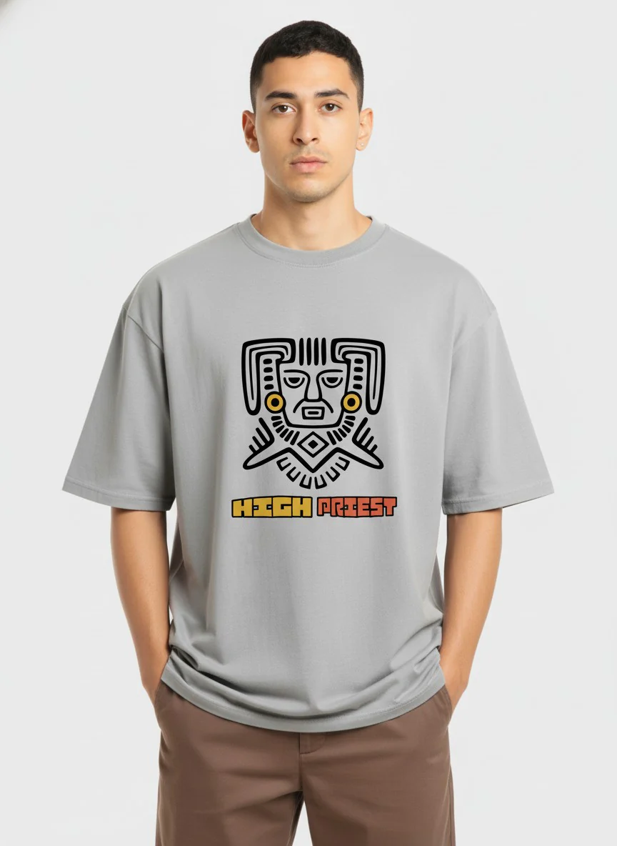 Men Oversized Cotton Tribal T-Shirt - Image 2