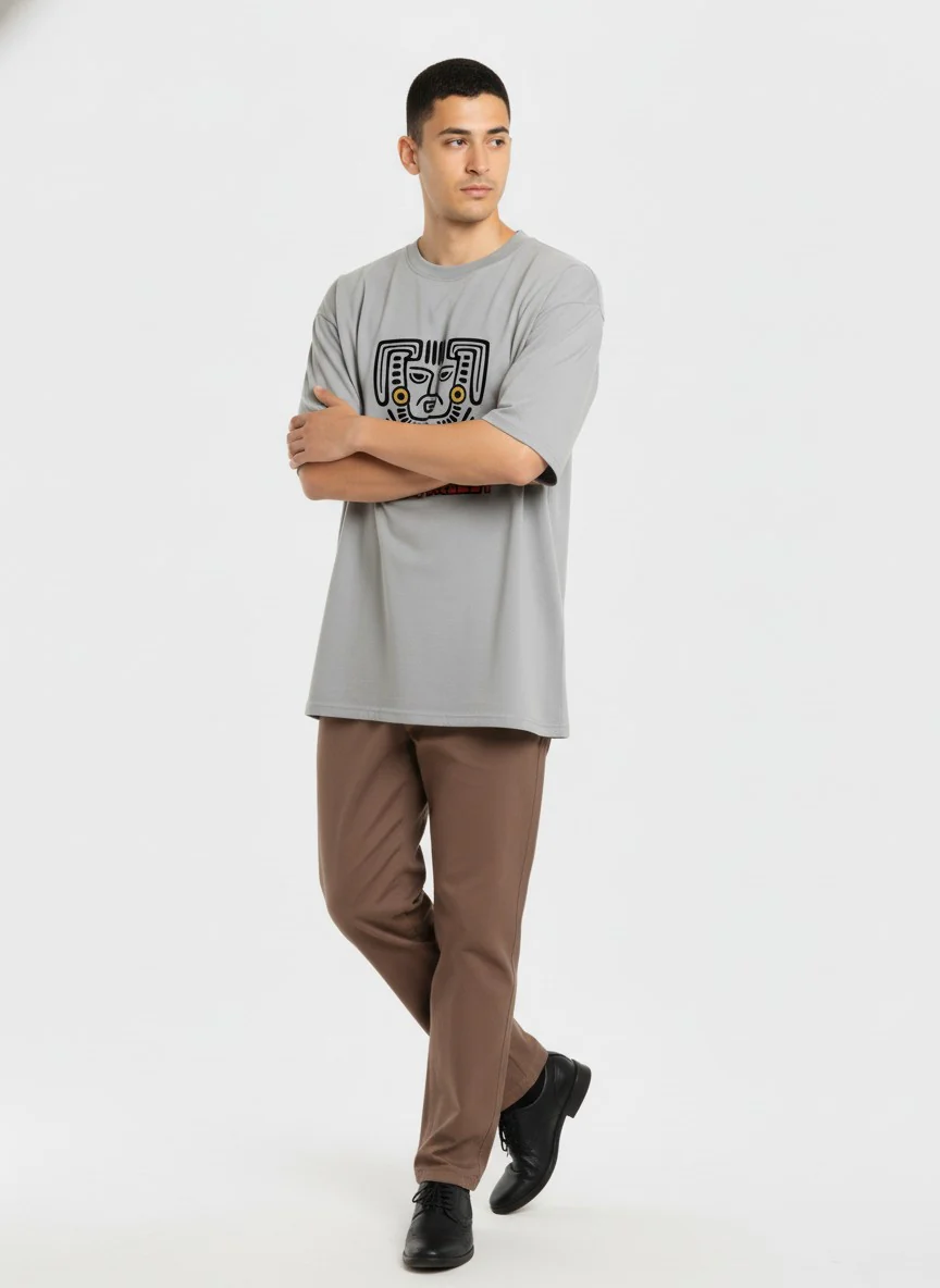 Men Oversized Cotton Tribal T-Shirt - Image 5
