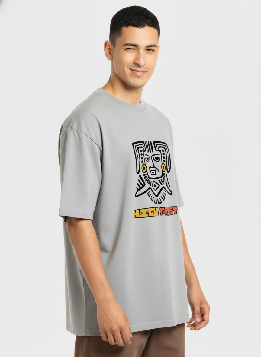 Men Oversized Cotton Tribal T-Shirt - Image 6
