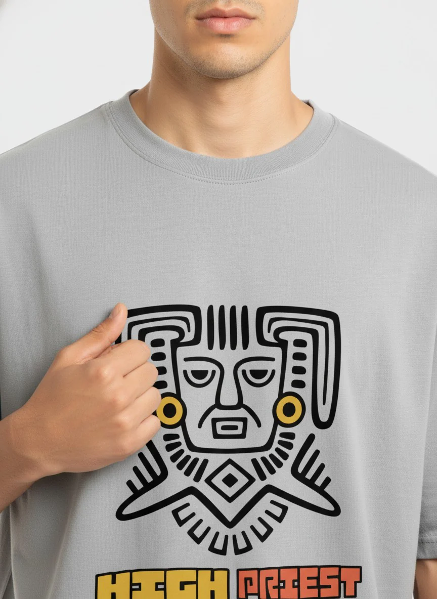 Men Oversized Cotton Tribal T-Shirt - Image 7
