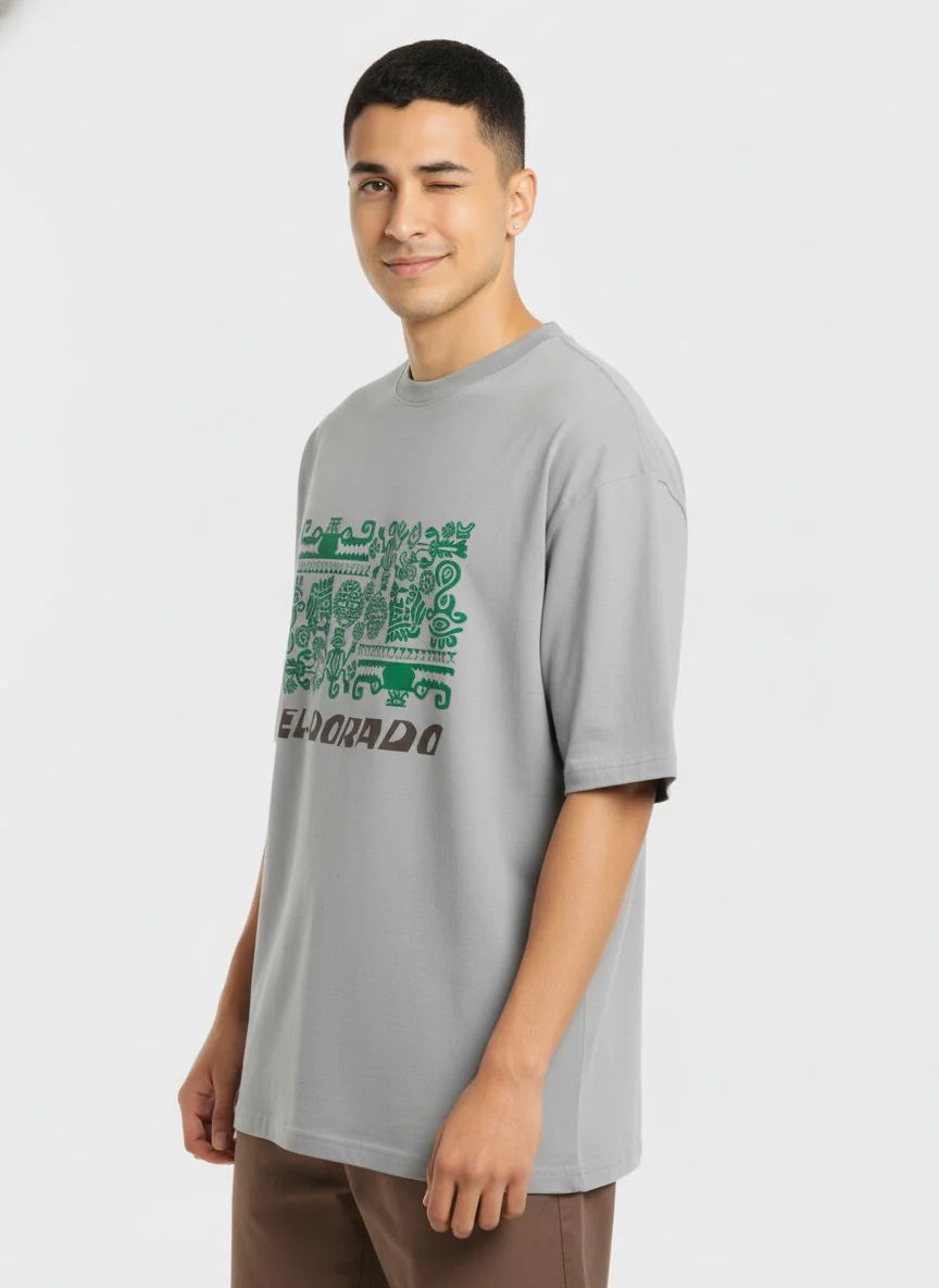 Men Oversized Cotton Tribal T-Shirt - Image 3