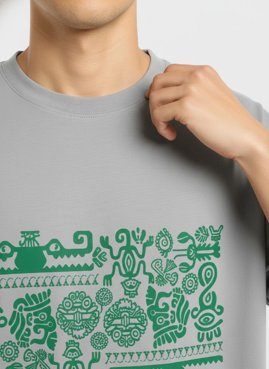 Men Oversized Cotton Tribal T-Shirt - Image 5