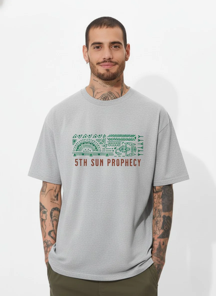 Men Oversized Cotton Tribal T-Shirt - Image 4