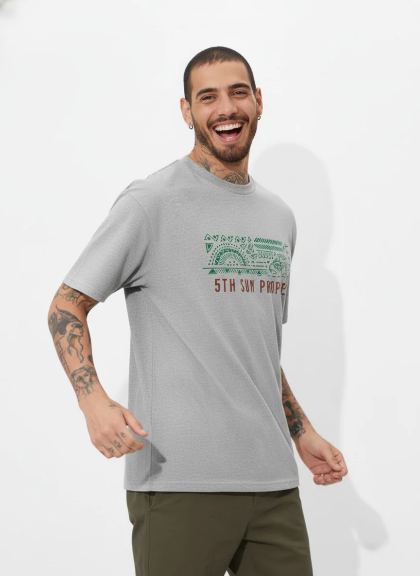 Men Oversized Cotton Tribal T-Shirt - Image 5
