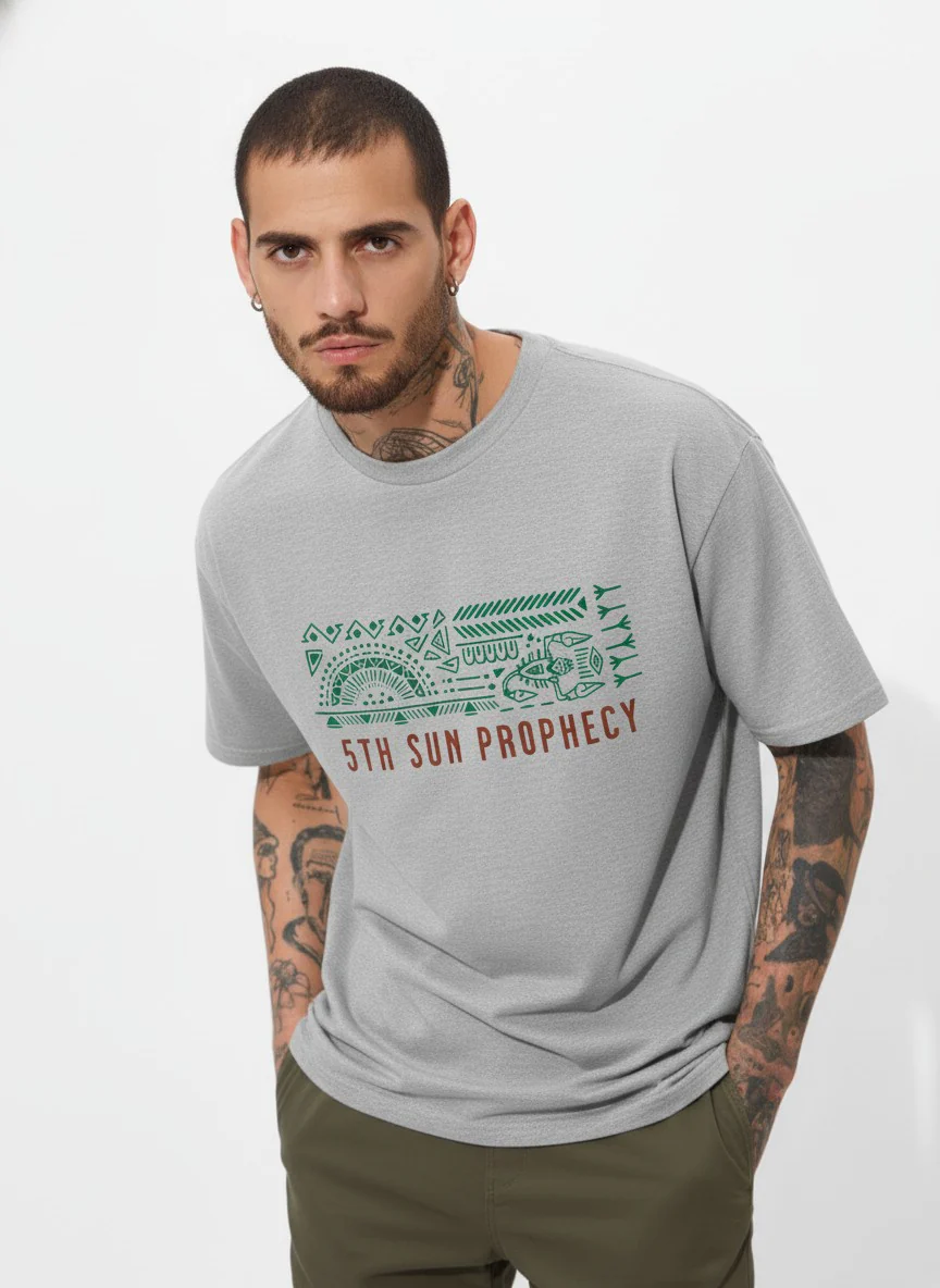 Men Oversized Cotton Tribal T-Shirt - Image 6