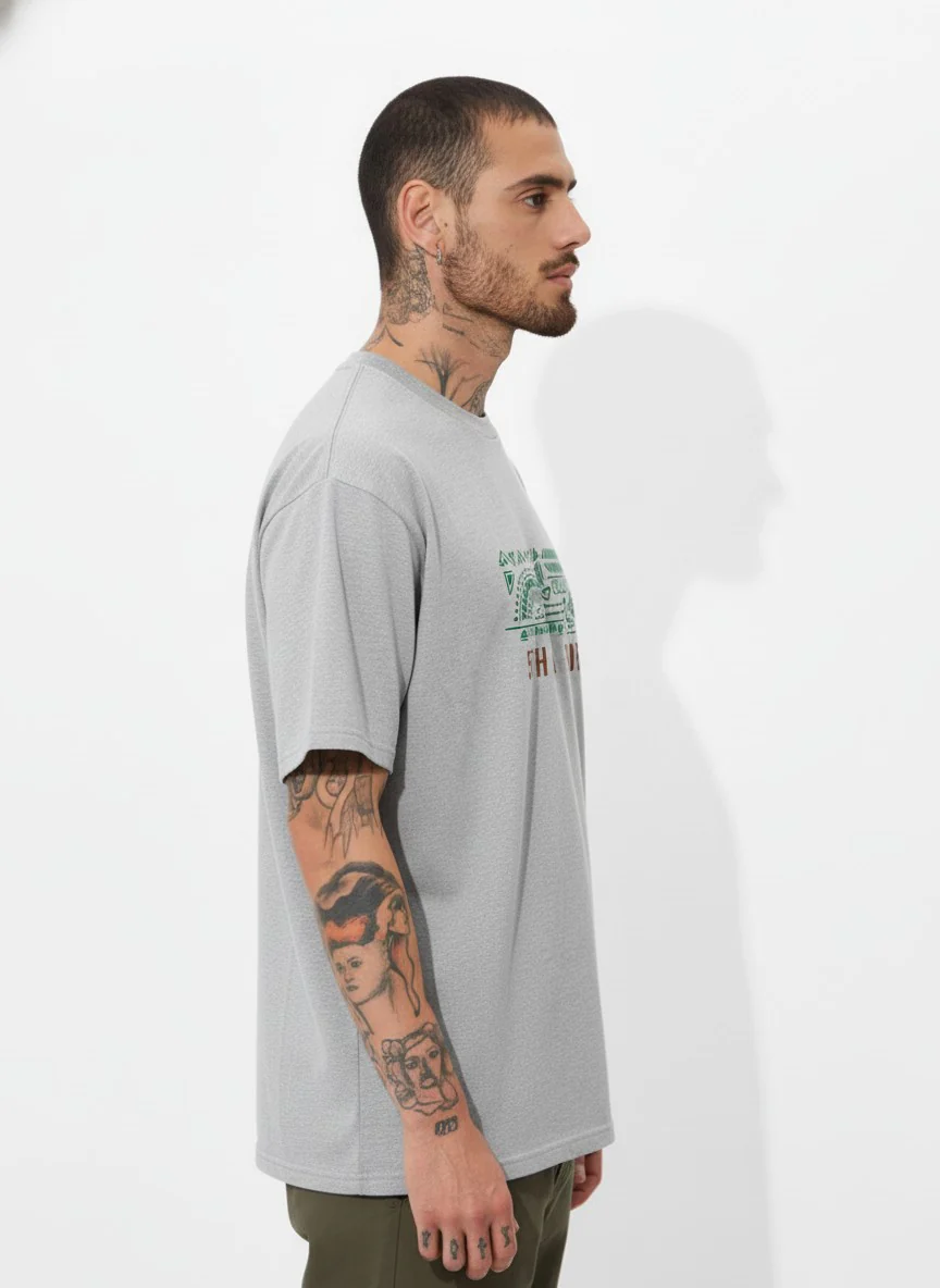 Men Oversized Cotton Tribal T-Shirt - Image 8