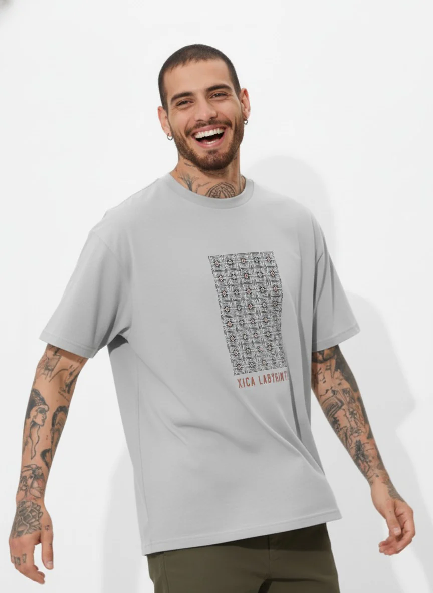 Men Oversized Cotton Tribal T-Shirt - Image 2