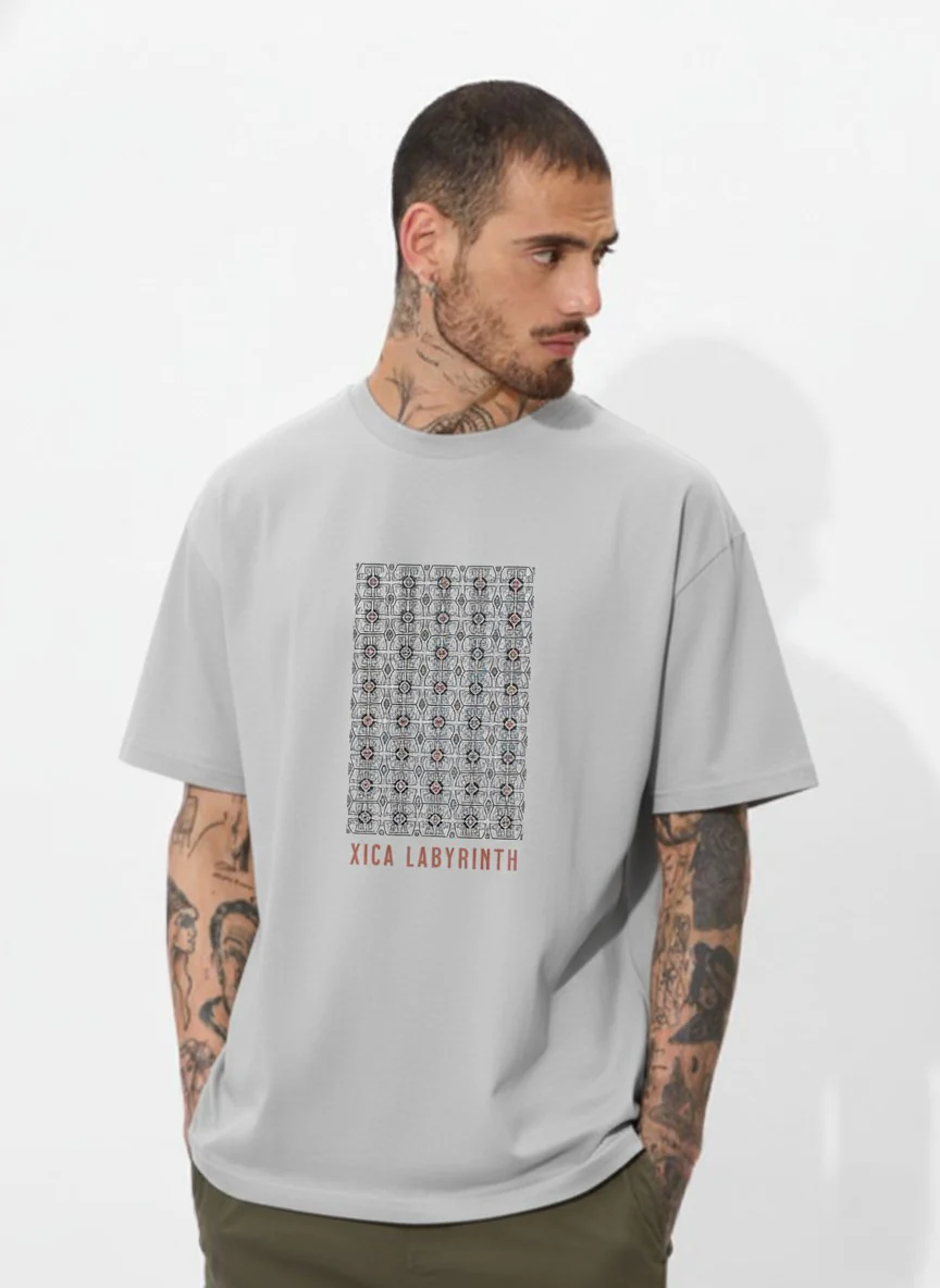Men Oversized Cotton Tribal T-Shirt - Image 4