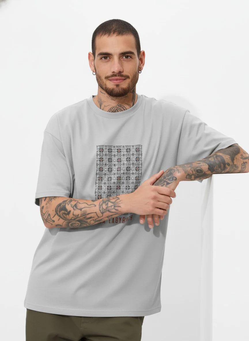 Men Oversized Cotton Tribal T-Shirt - Image 5