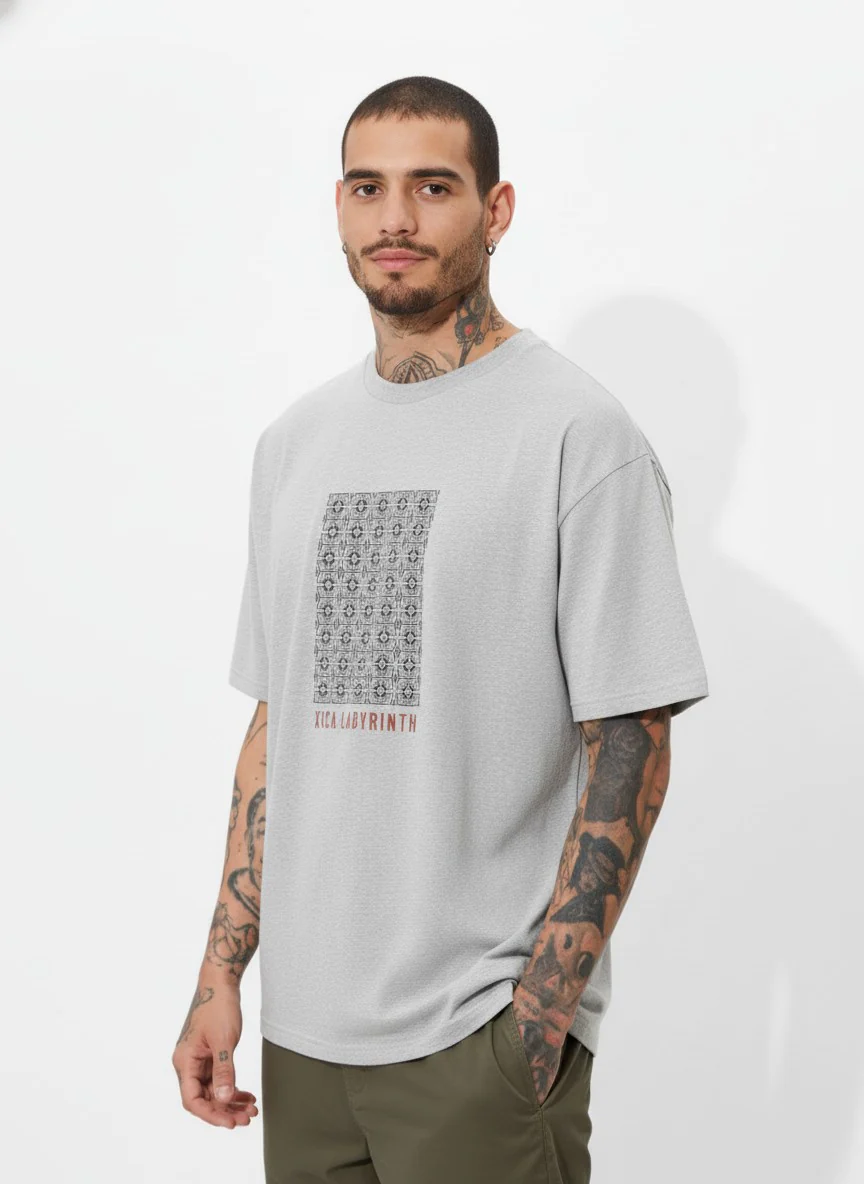 Men Oversized Cotton Tribal T-Shirt - Image 7