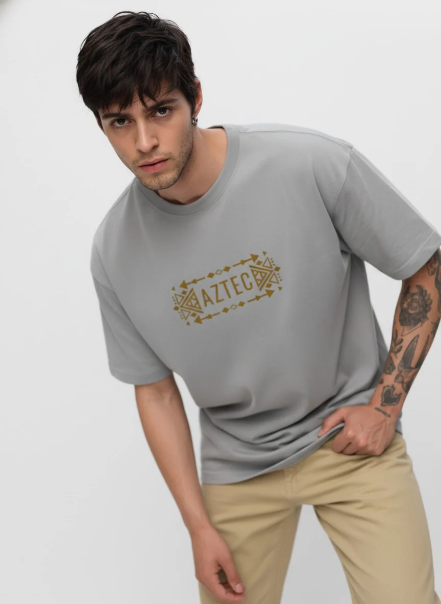 Men Oversized Cotton Tribal T-Shirt - Image 5