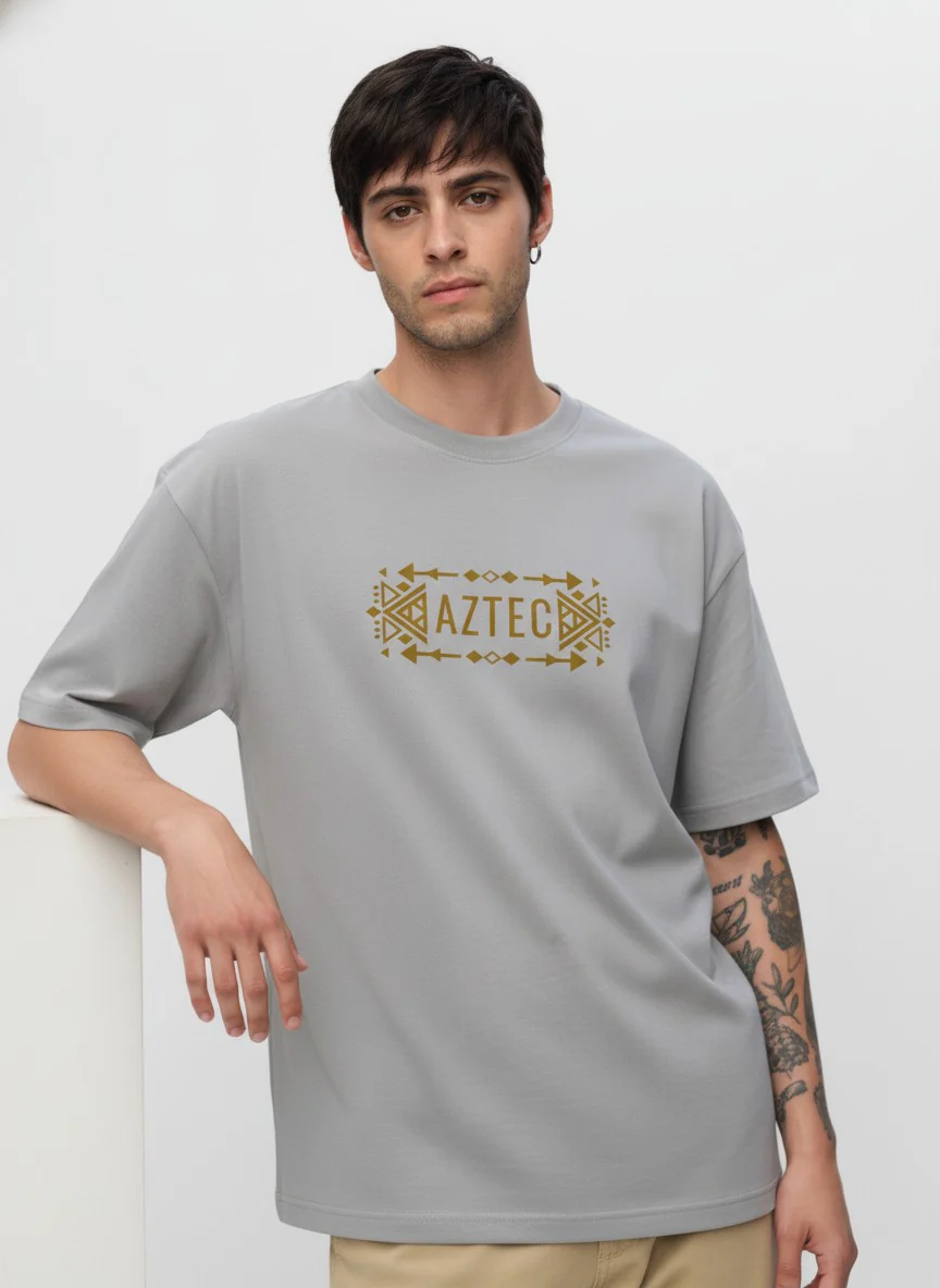 Men Oversized Cotton Tribal T-Shirt - Image 9