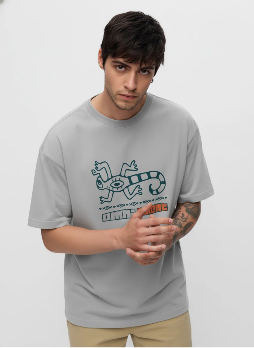 Men Oversized Cotton Tribal T-Shirt - Image 3