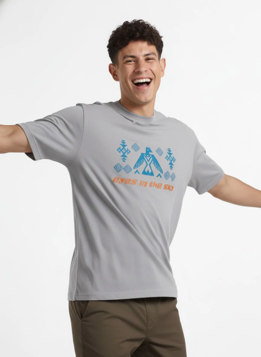 Men Oversized Cotton Tribal T-Shirt - Image 3
