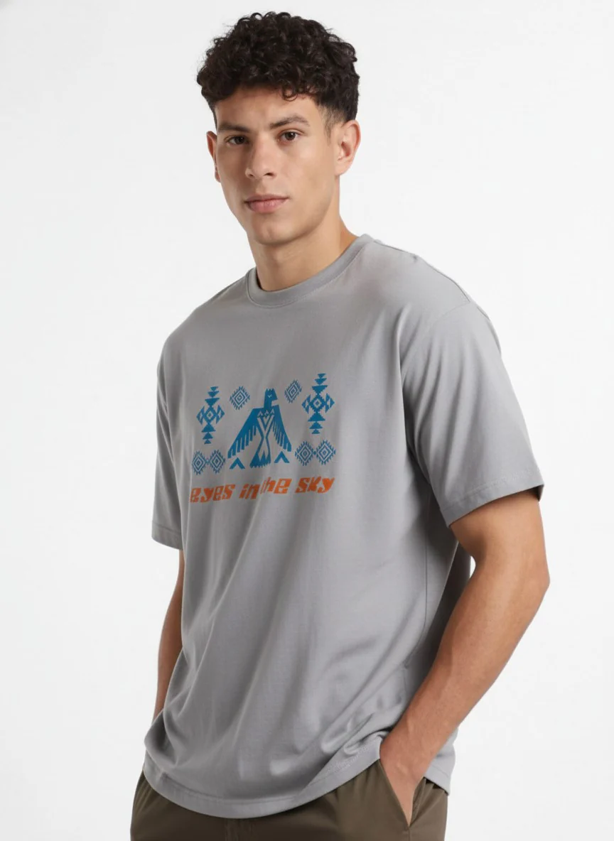Men Oversized Cotton Tribal T-Shirt - Image 5