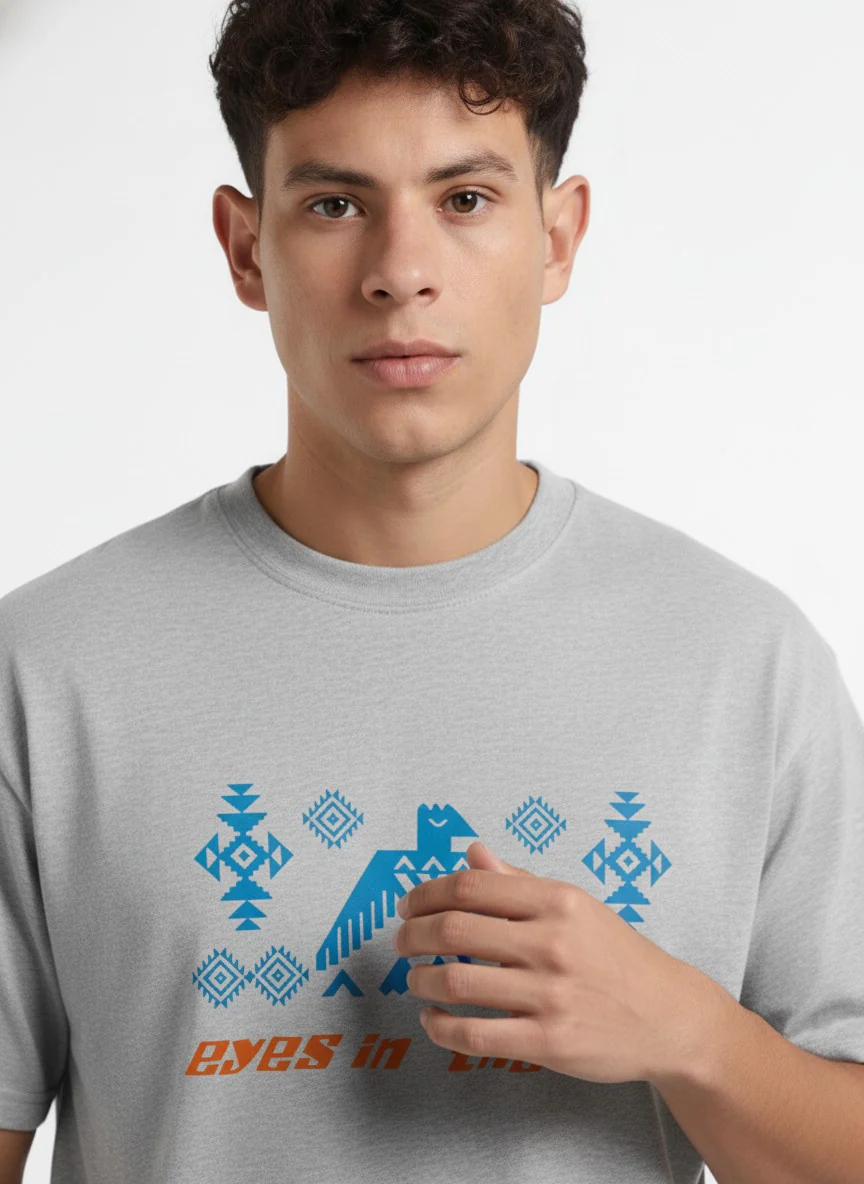 Men Oversized Cotton Tribal T-Shirt - Image 7