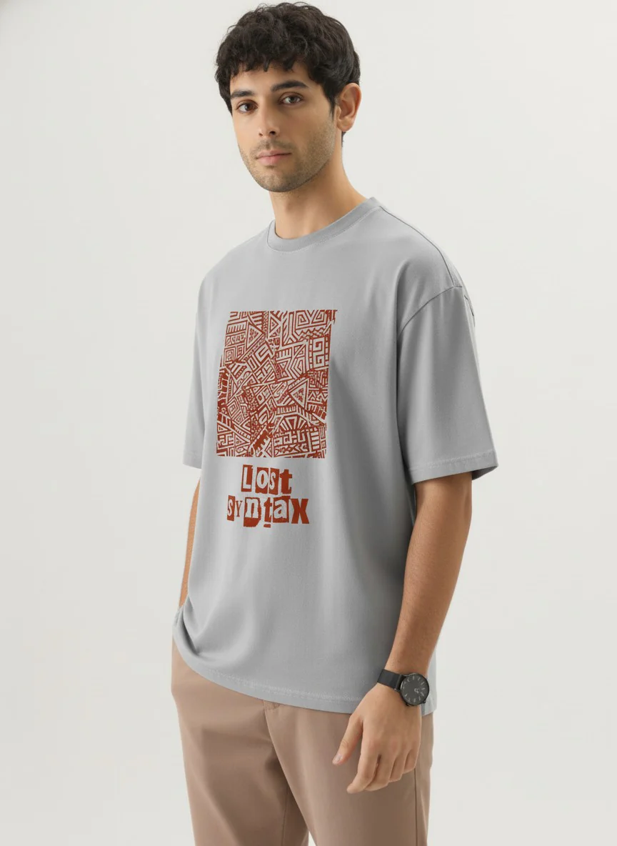 Men Oversized Cotton Tribal T-Shirt - Image 4