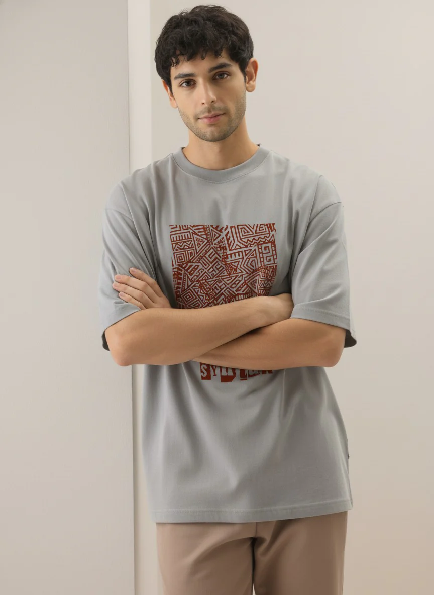 Men Oversized Cotton Tribal T-Shirt - Image 7