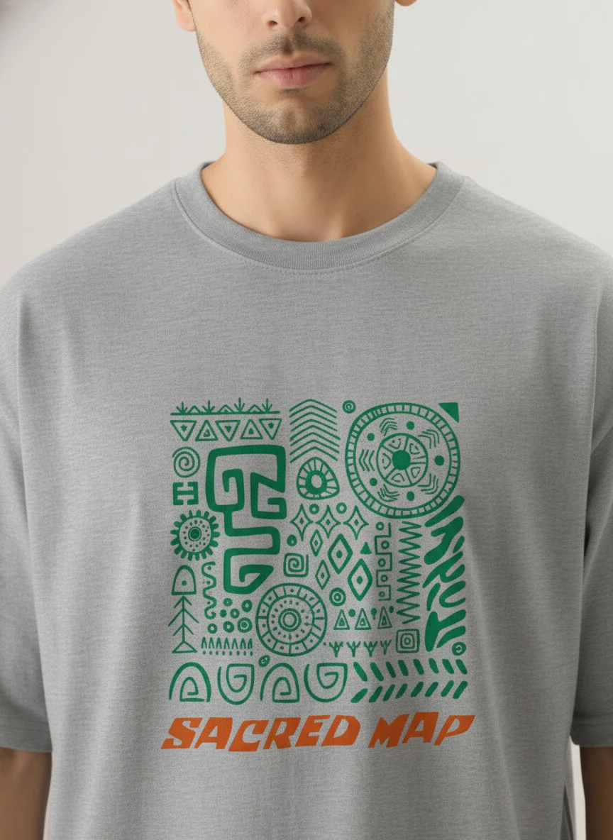 Men Oversized Cotton Tribal T-Shirt - Image 5