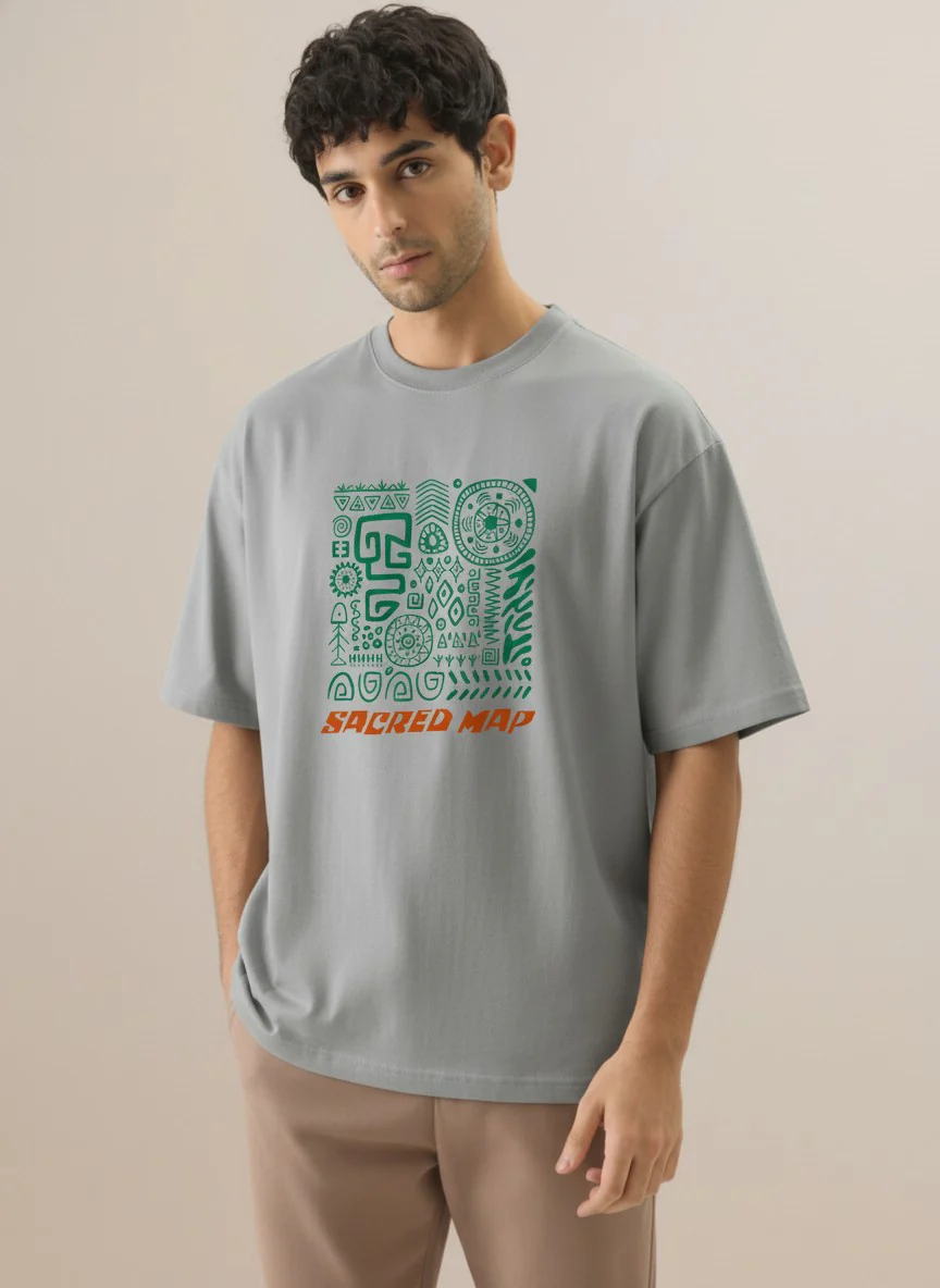 Men Oversized Cotton Tribal T-Shirt - Image 7