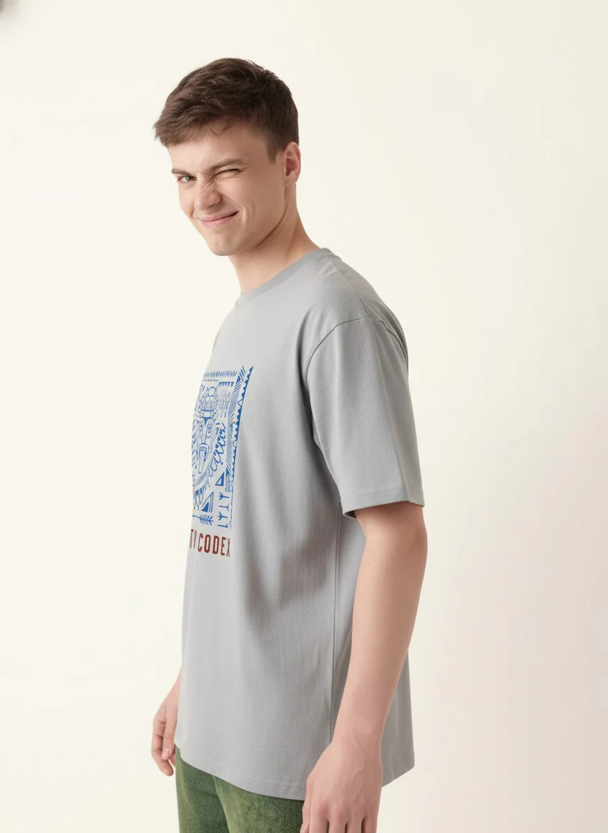Men Oversized Cotton Tribal T-Shirt - Image 4